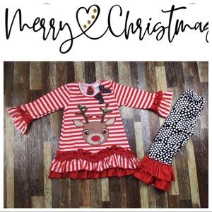 COPY - Christmas 🎄 🦌 Deer Cute Ruffle Pants Set O…